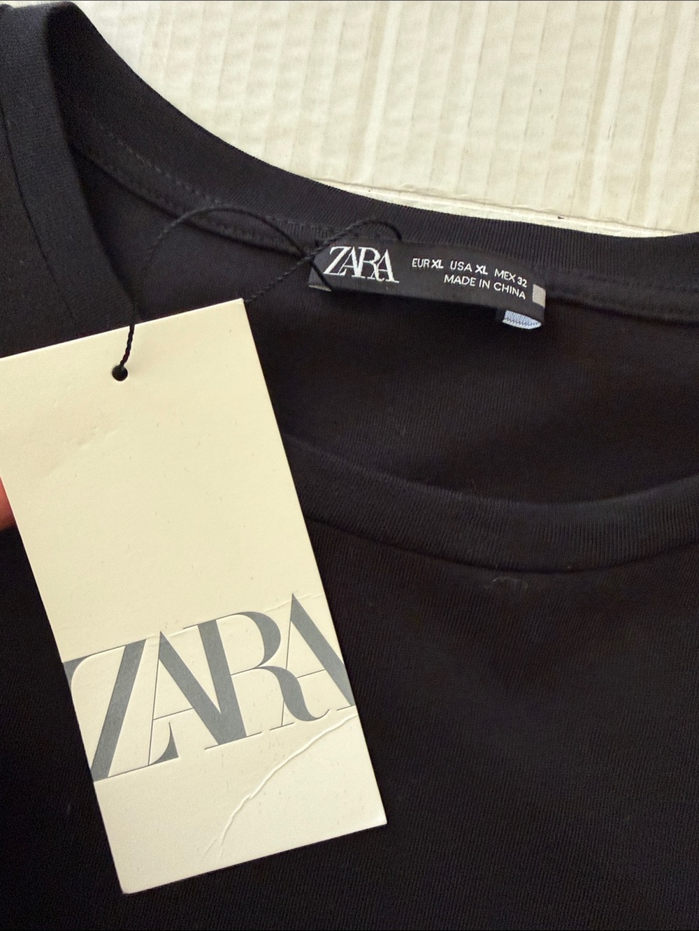 Zara Black Lace Trim Blouse Sz XL Cotton Short Sleeve Boxy Witchy NWT Minimalist - Picture 12 of 16